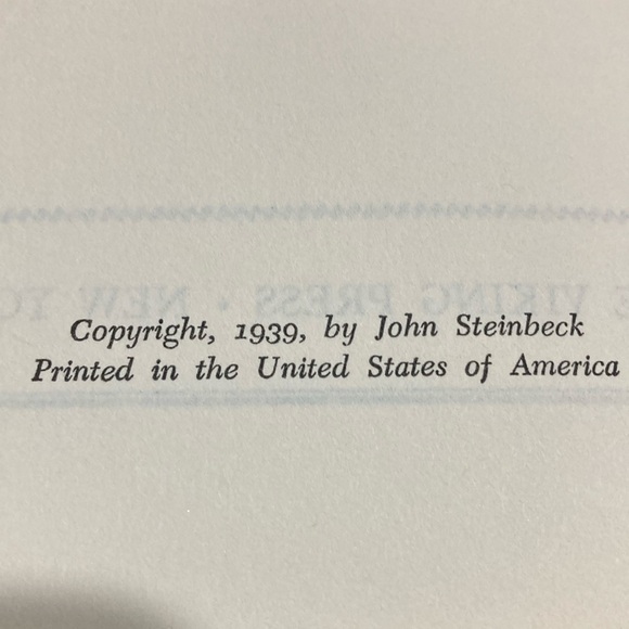Vintage 1939 Hardcover The Grapes of Wrath by John Steinbeck - Picture 12 of 14
